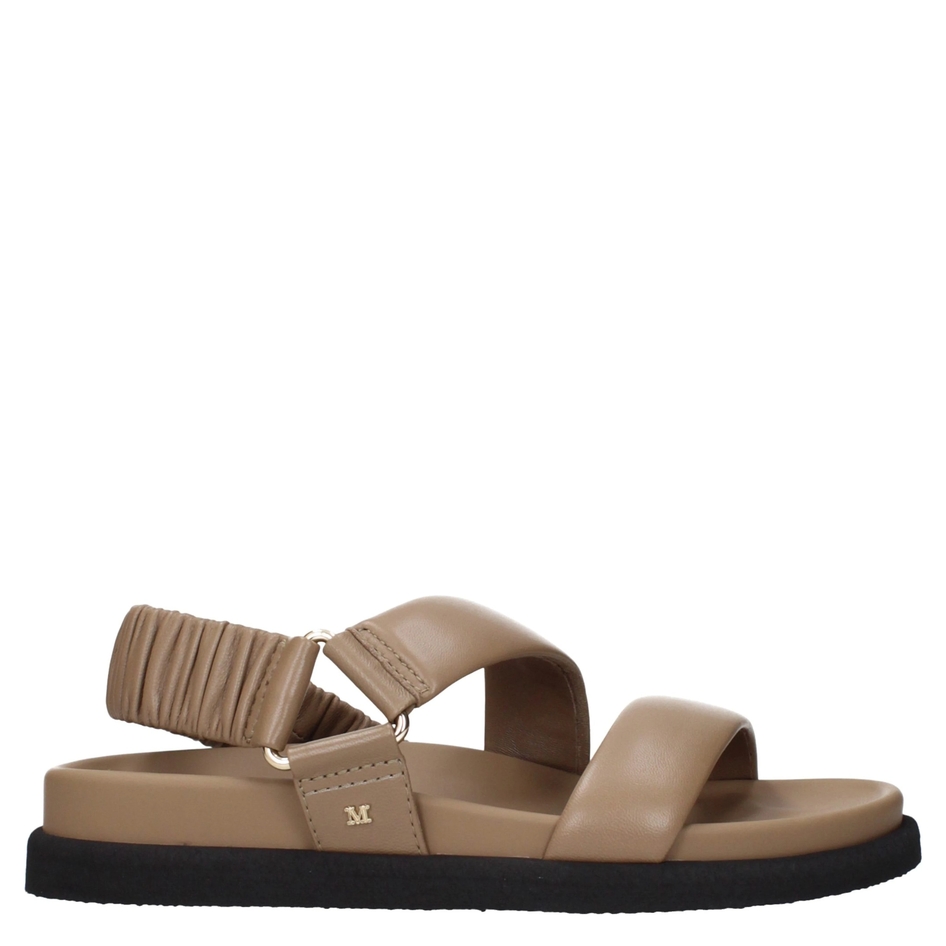 Brown Leather Flat Sandals