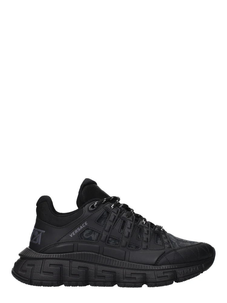Black Fabric Athletic Sneakers