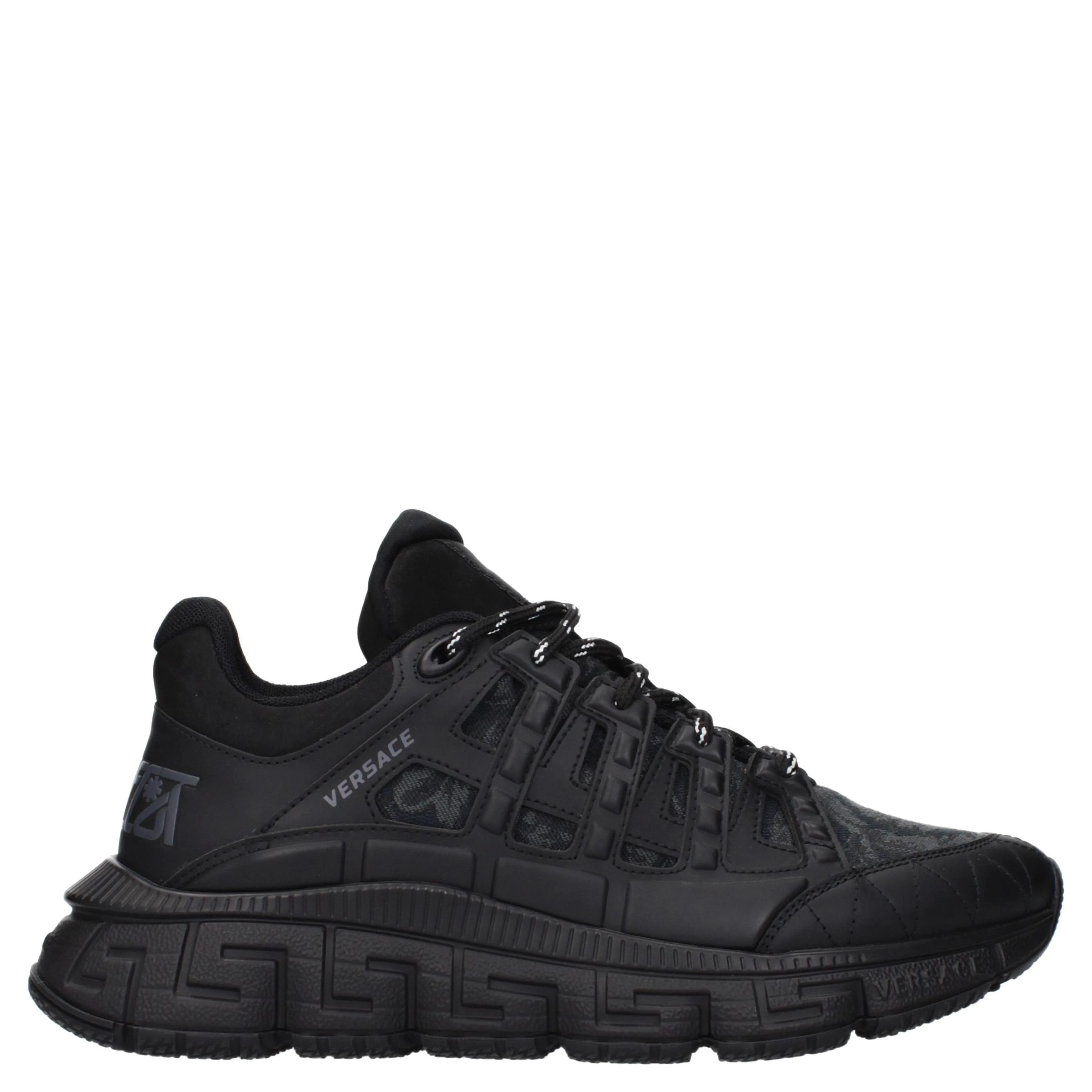 Black Fabric Athletic Sneakers