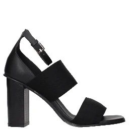 Black Fabric Platform Sandals