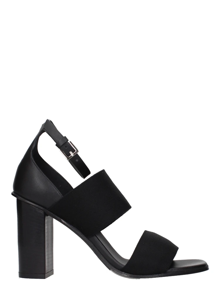 Black Fabric Platform Sandals