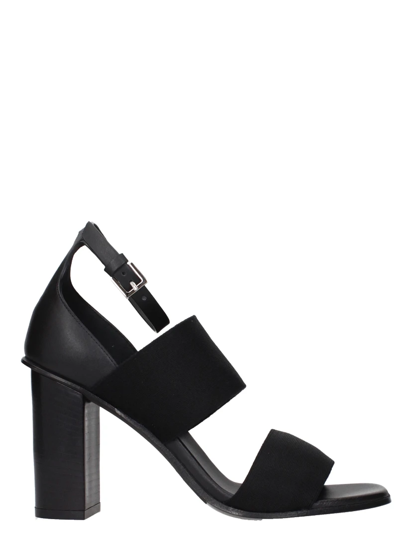 Black Fabric Platform Sandals
