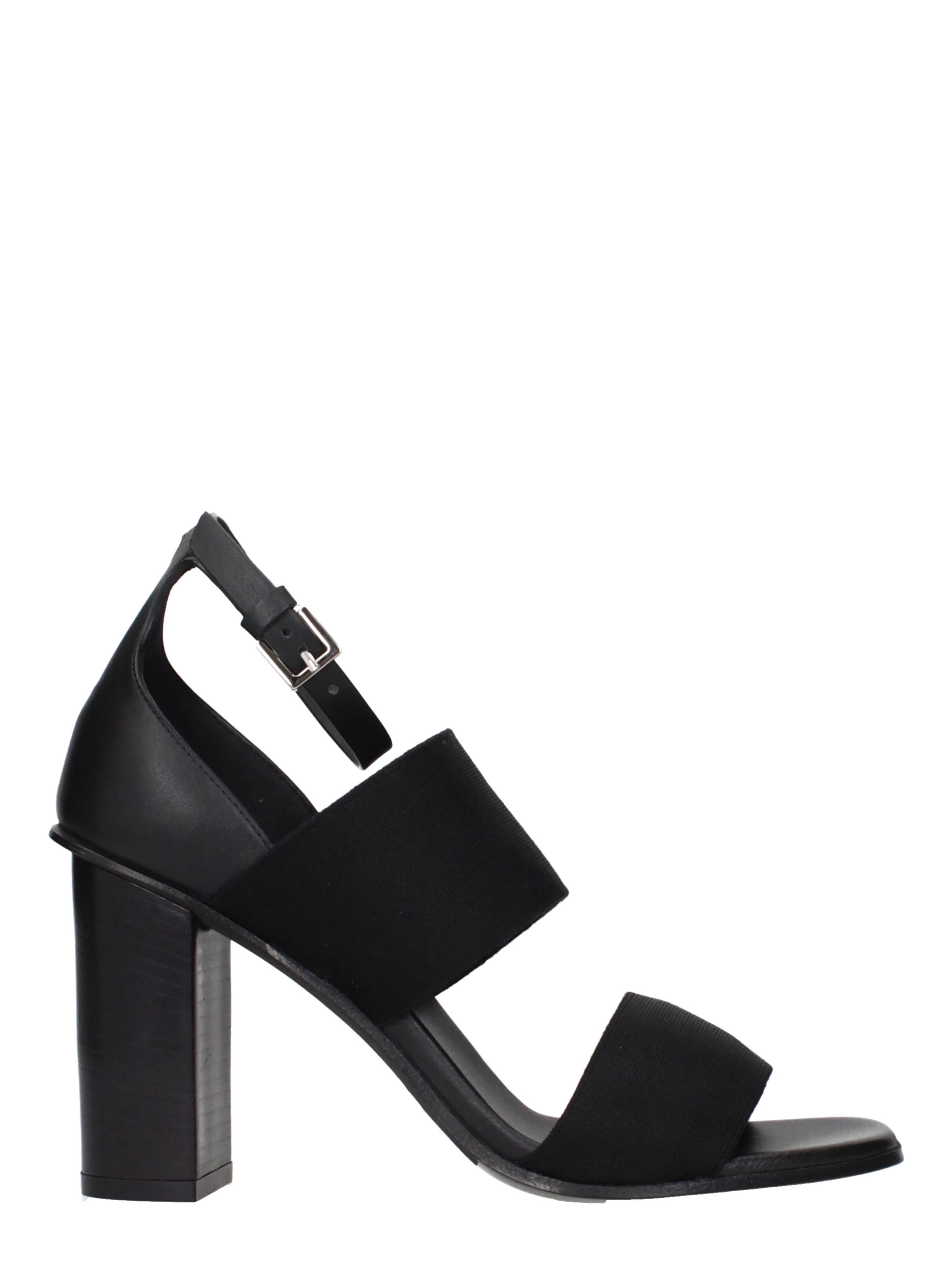 Black Fabric Platform Sandals