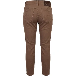 Brown Cotton Women's Pants