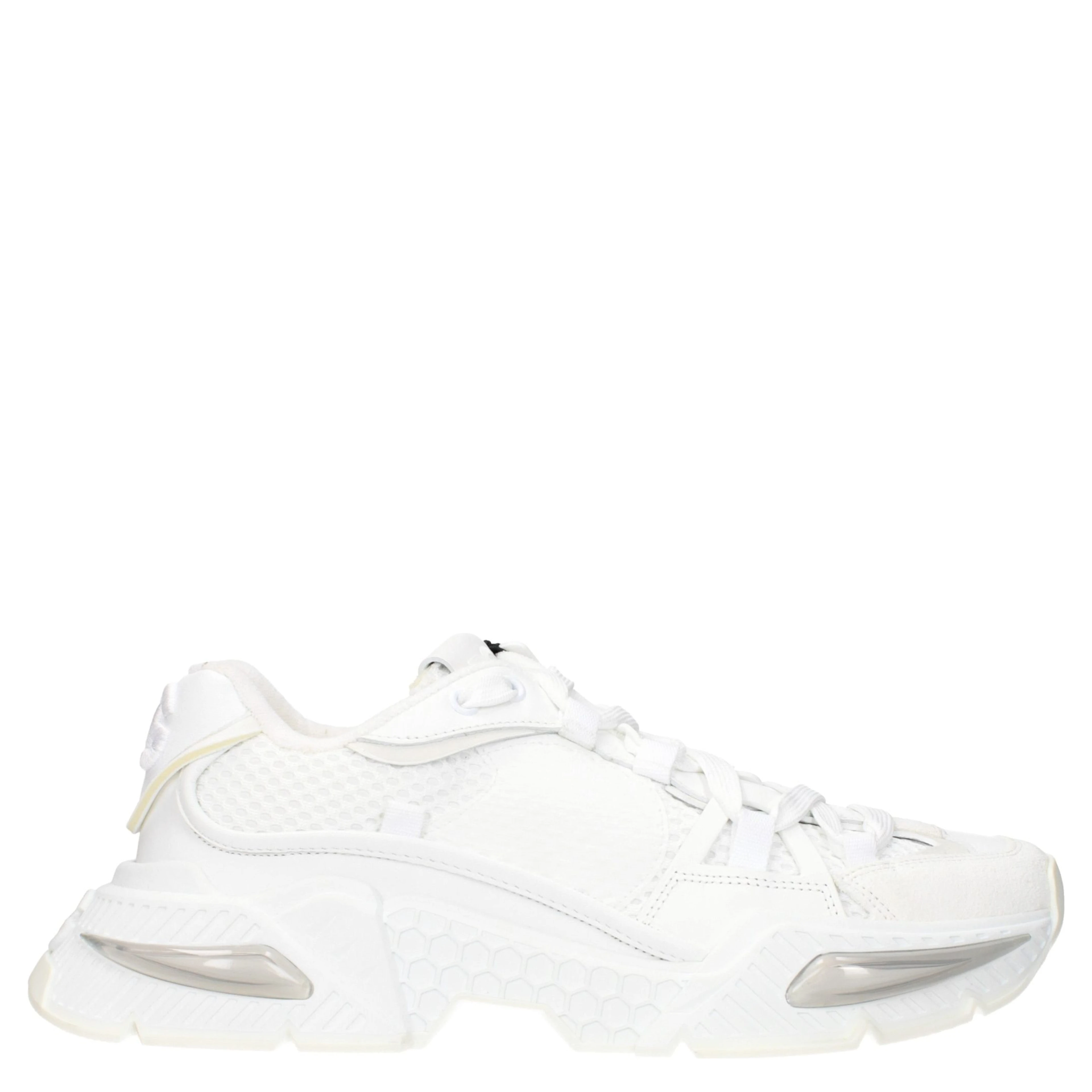 White Fabric Athletic Sneakers