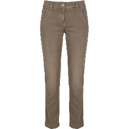 Brown Cotton Women Pants