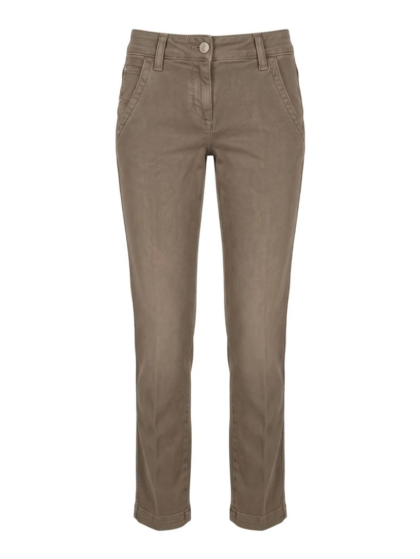 Brown Cotton Women Pants