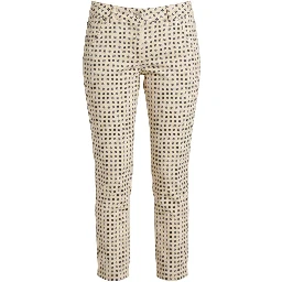 Beige Cotton Women Pants