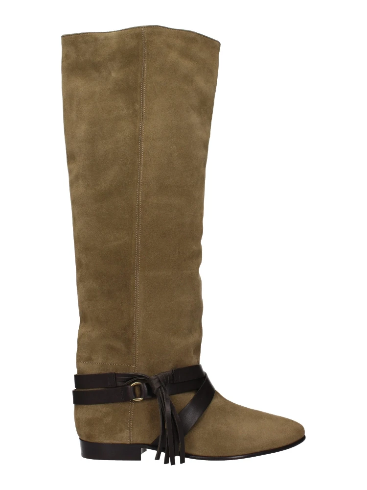 Green Leather Over The Knee
