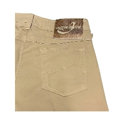 Beige Cotton Women Pants