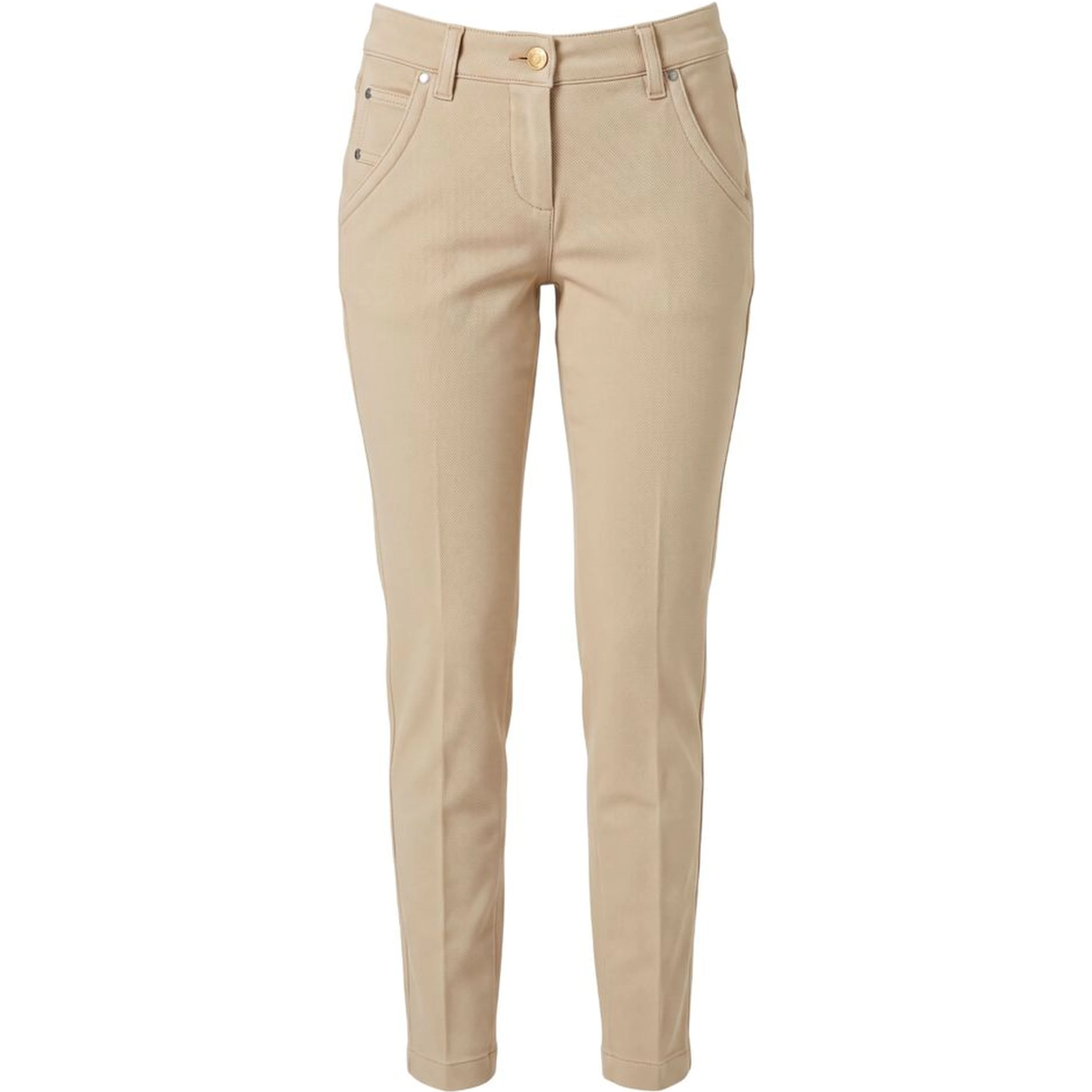 Beige Cotton Womens Pant