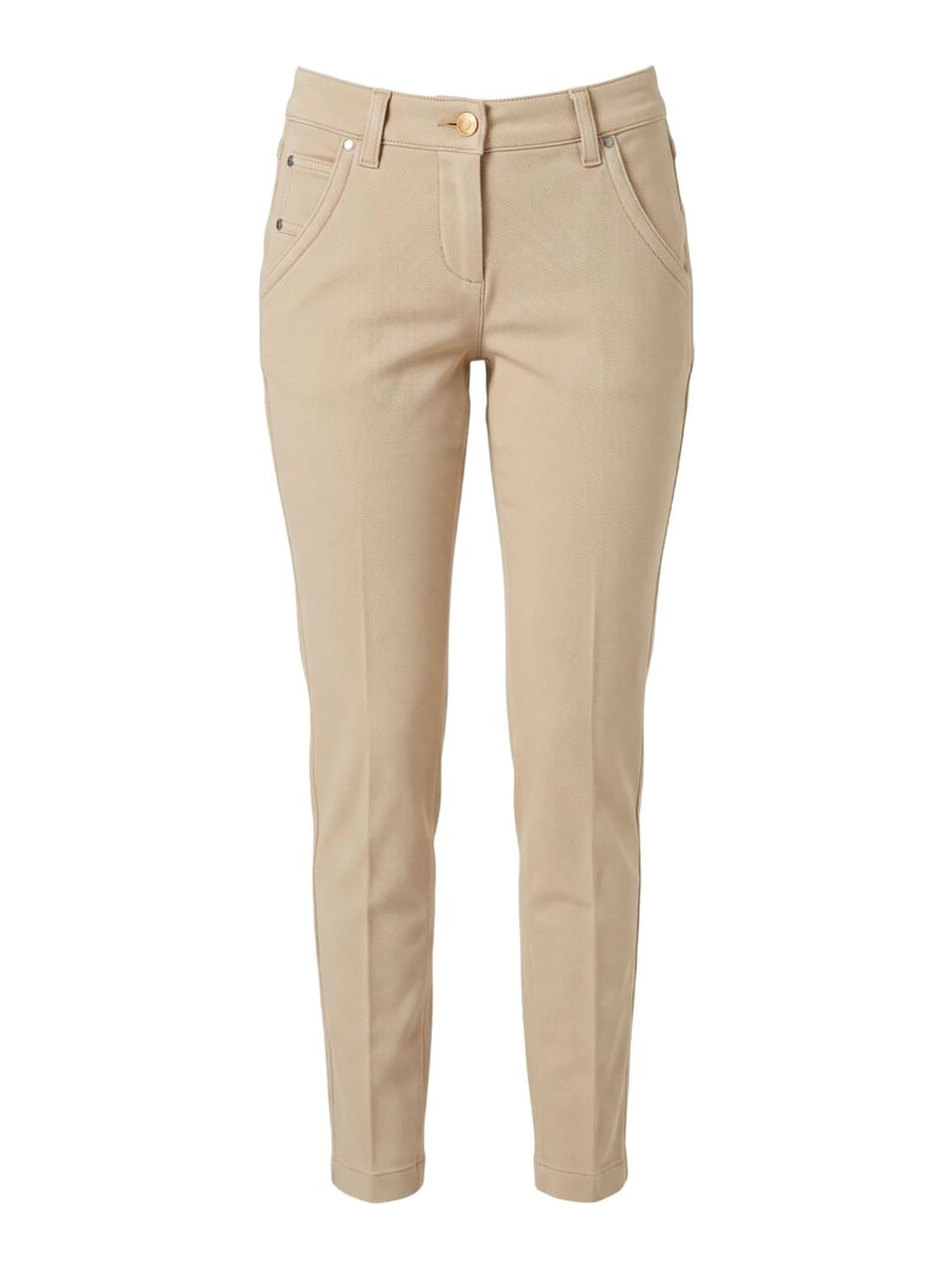 Beige Cotton Womens Pant