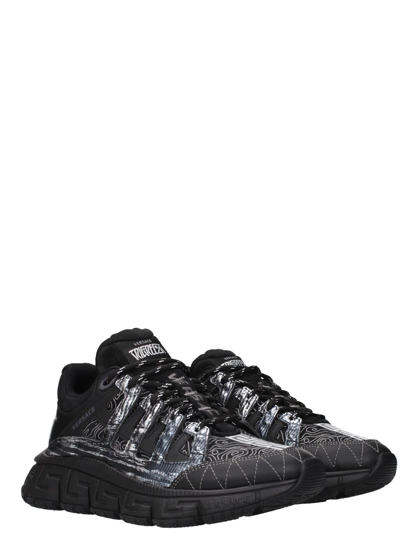 Black Fabric Athletic Sneakers