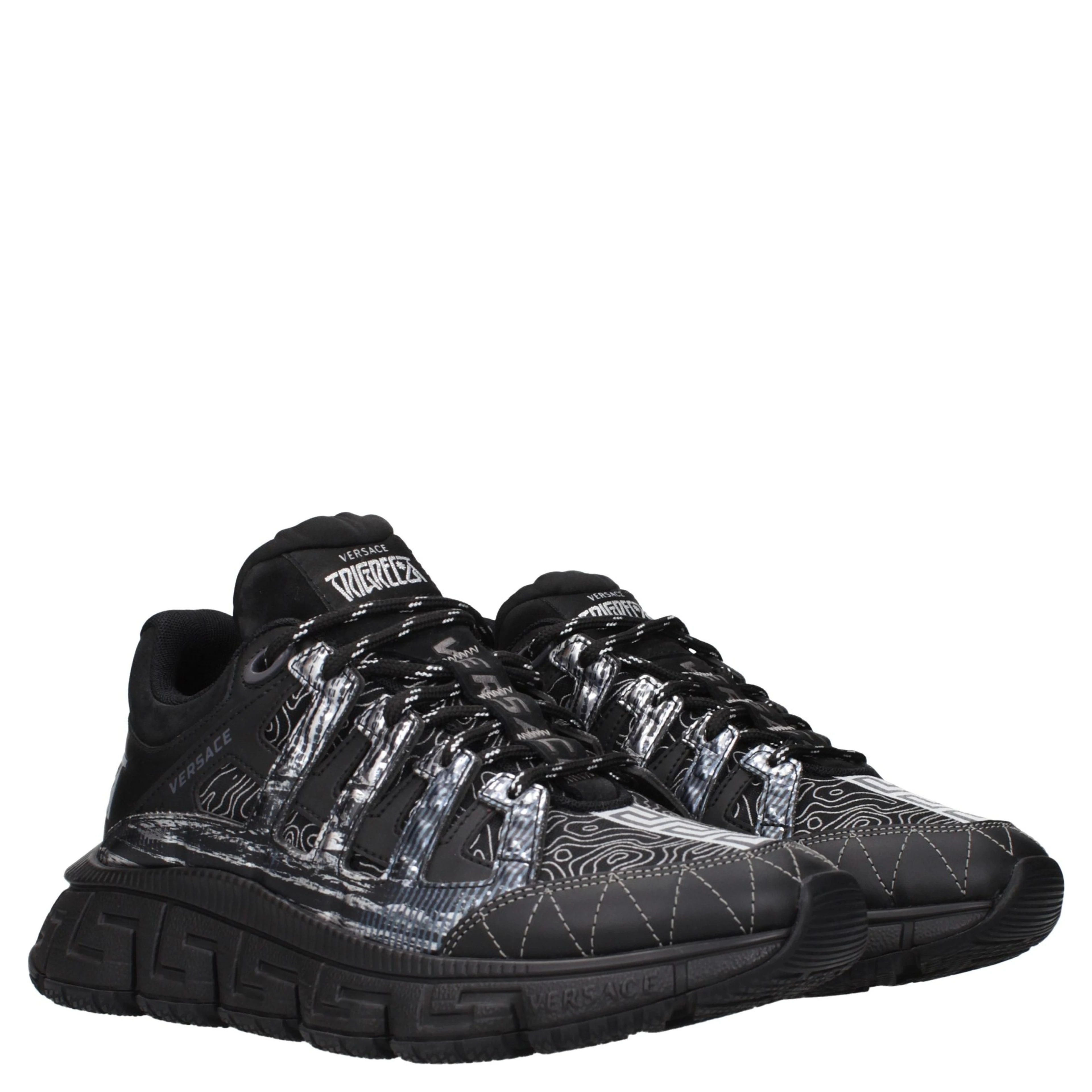 Black Fabric Athletic Sneakers