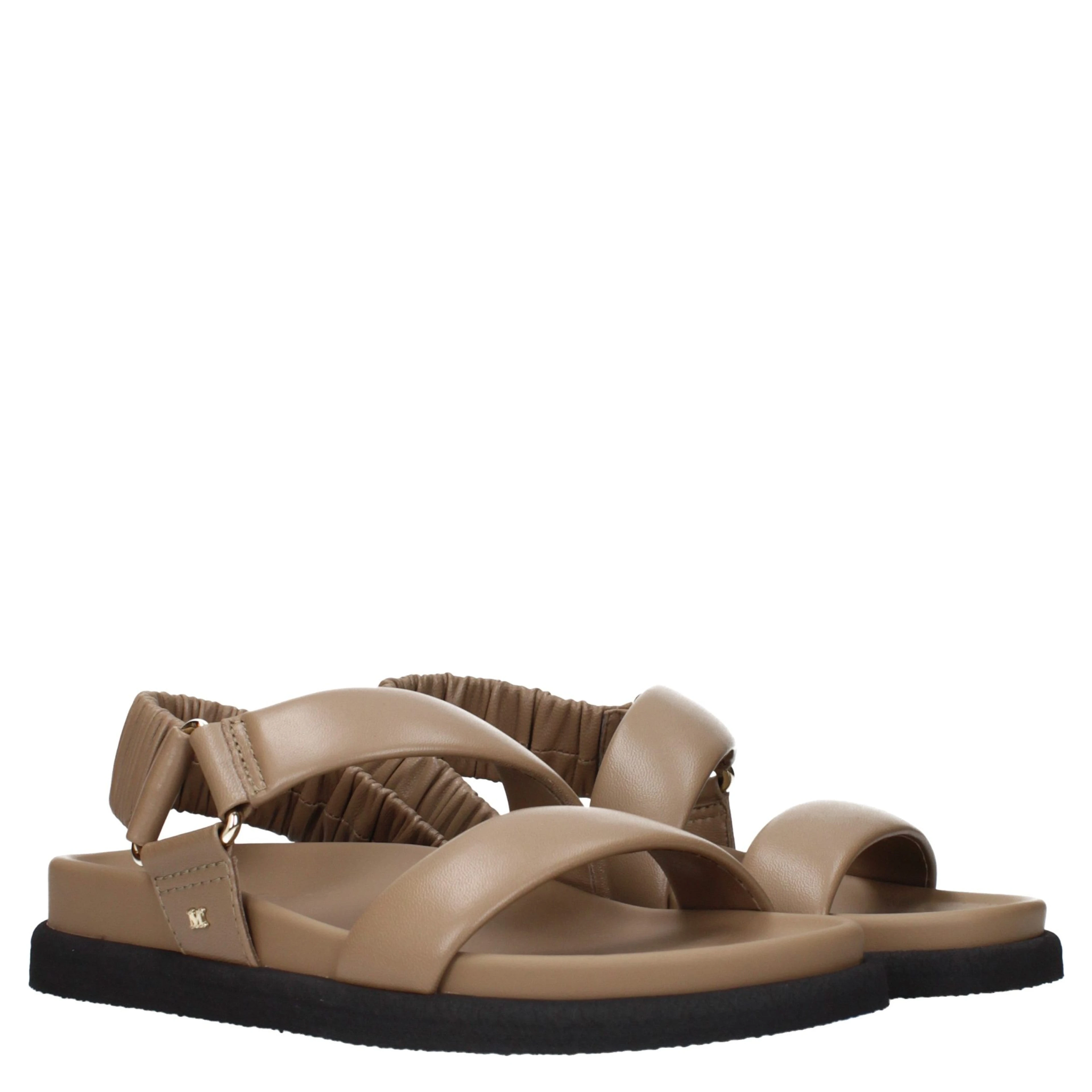 Brown Leather Flat Sandals