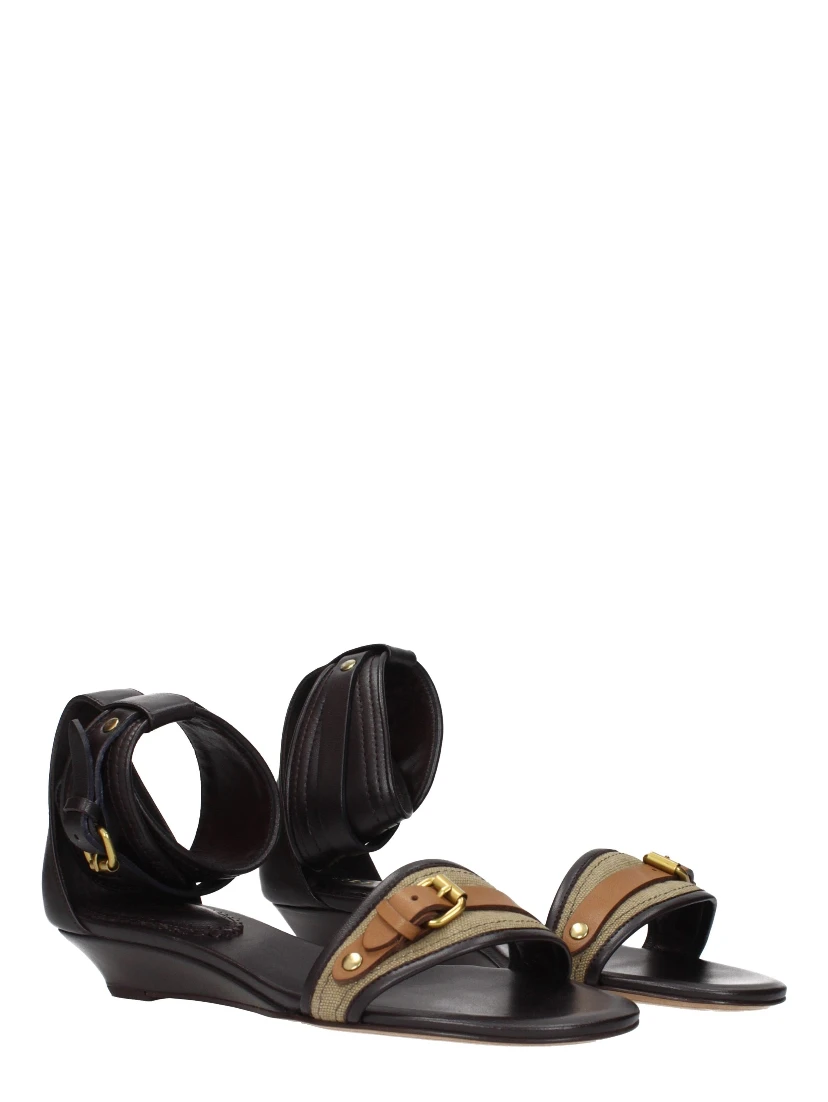 Multicolor Fabric Flat Sandals