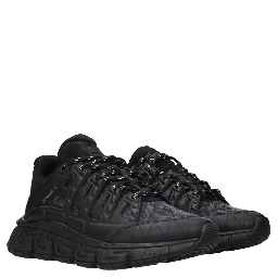 Black Fabric Athletic Sneakers