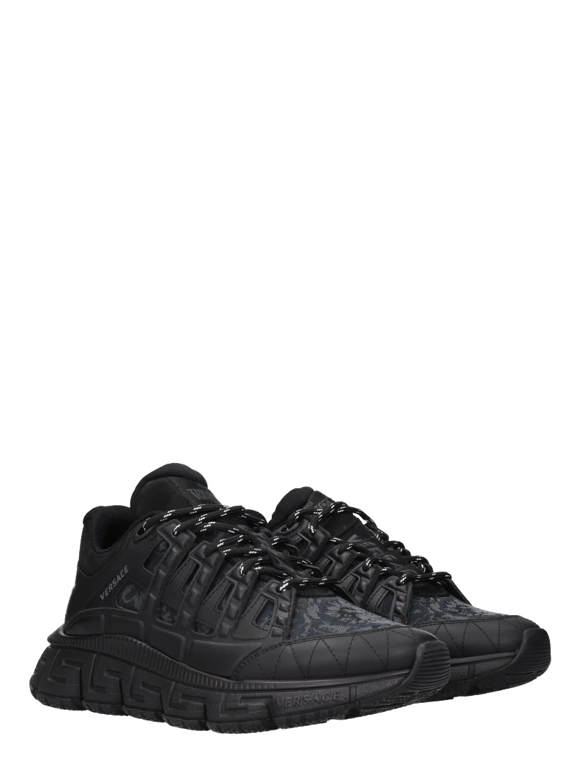 Black Fabric Athletic Sneakers