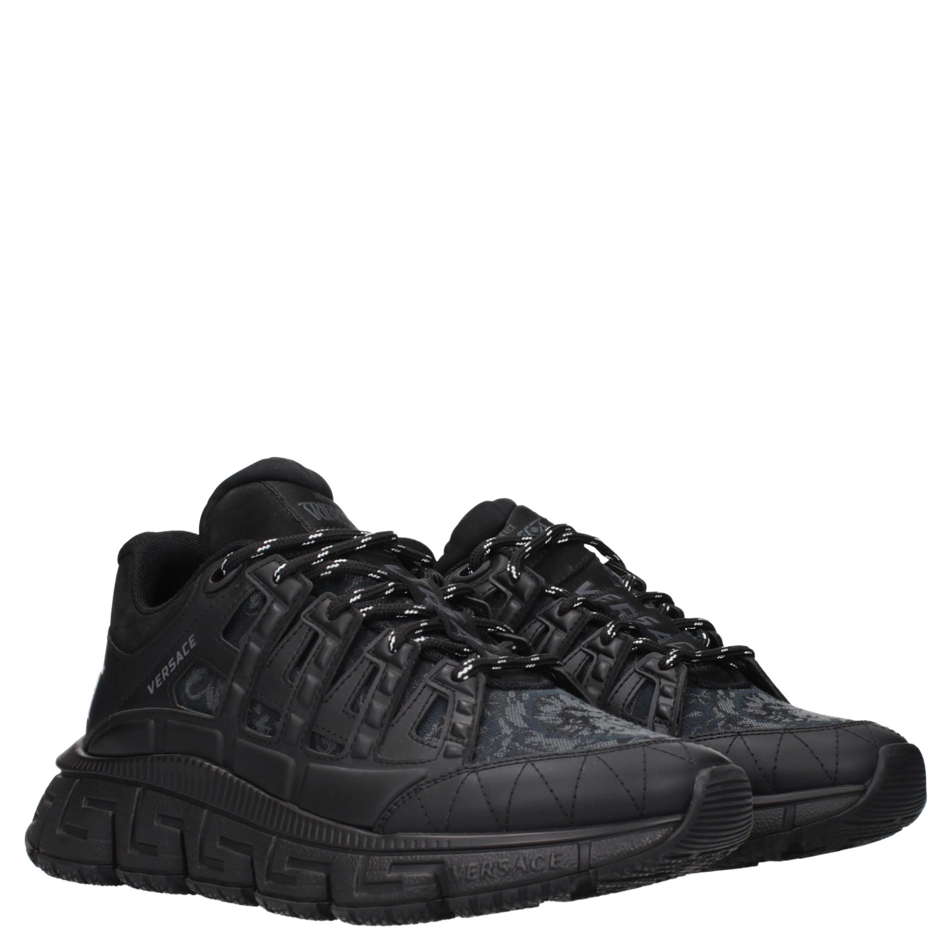 Black Fabric Athletic Sneakers