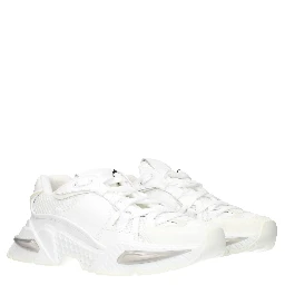 White Fabric Athletic Sneakers
