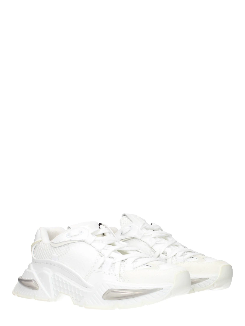 White Fabric Athletic Sneakers