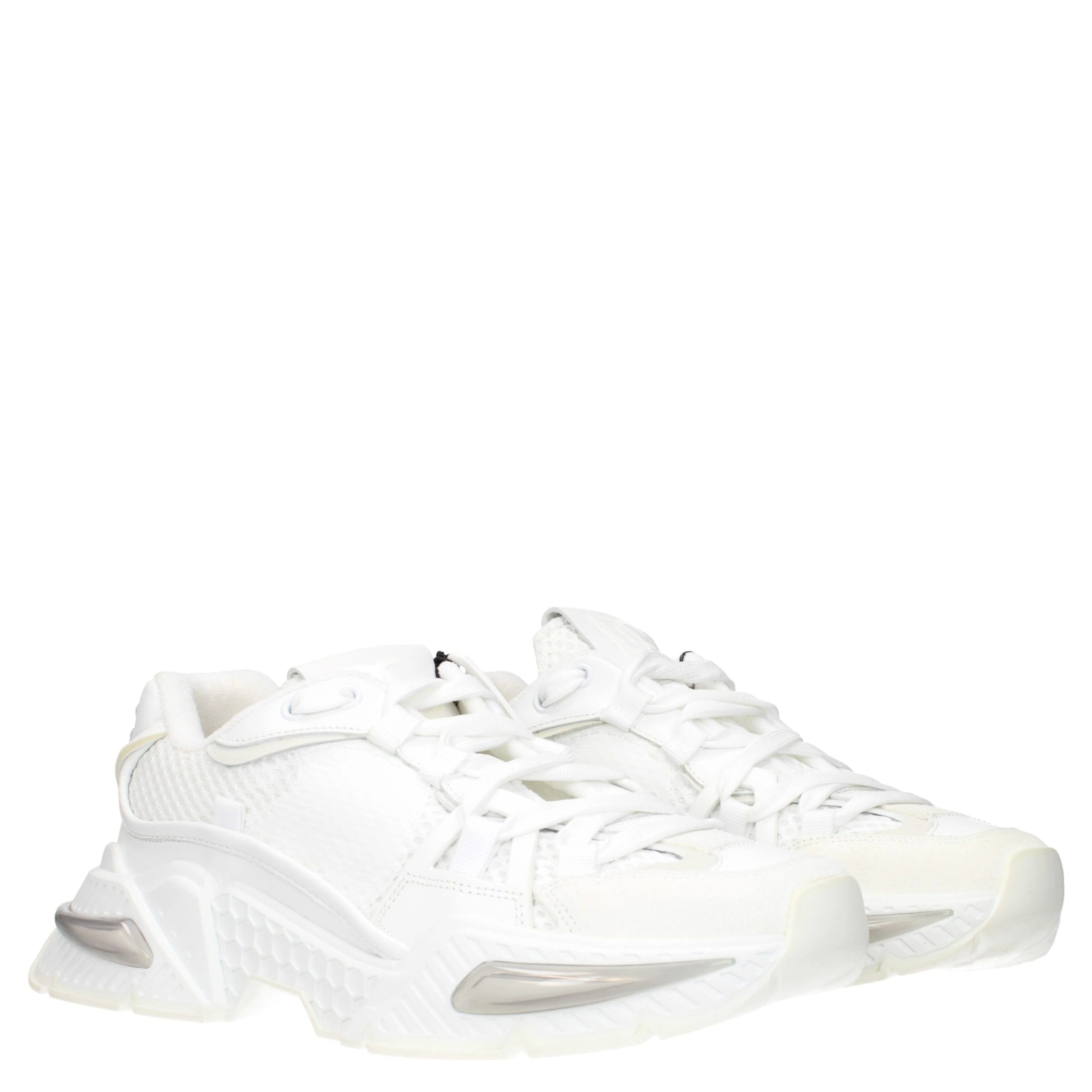 White Fabric Athletic Sneakers