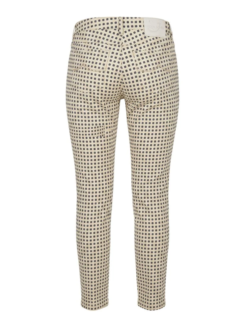 Beige Cotton Women Pants