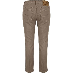 Brown Cotton Women Pants