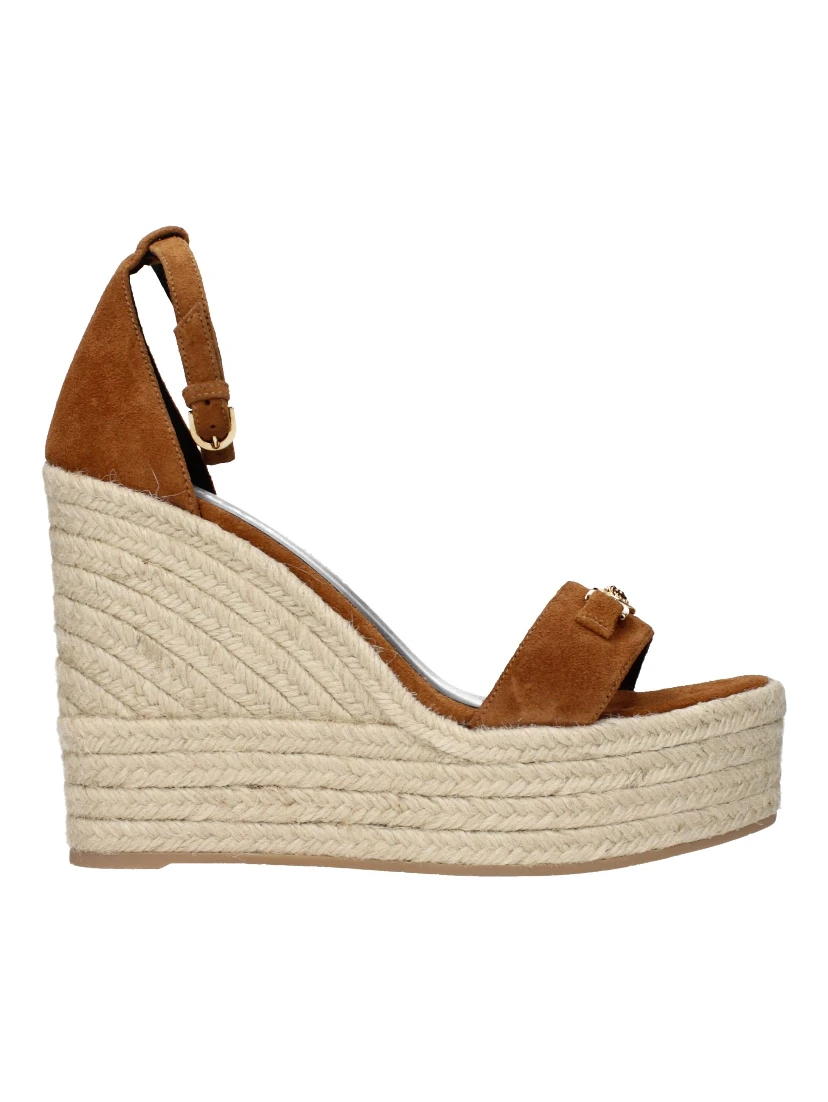 Brown Leather Wedge Sandals