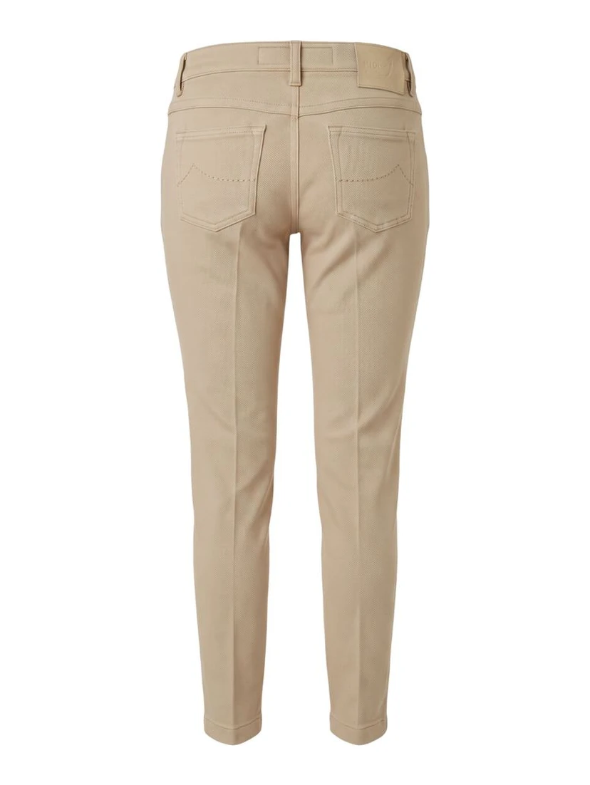 Beige Cotton Womens Pant