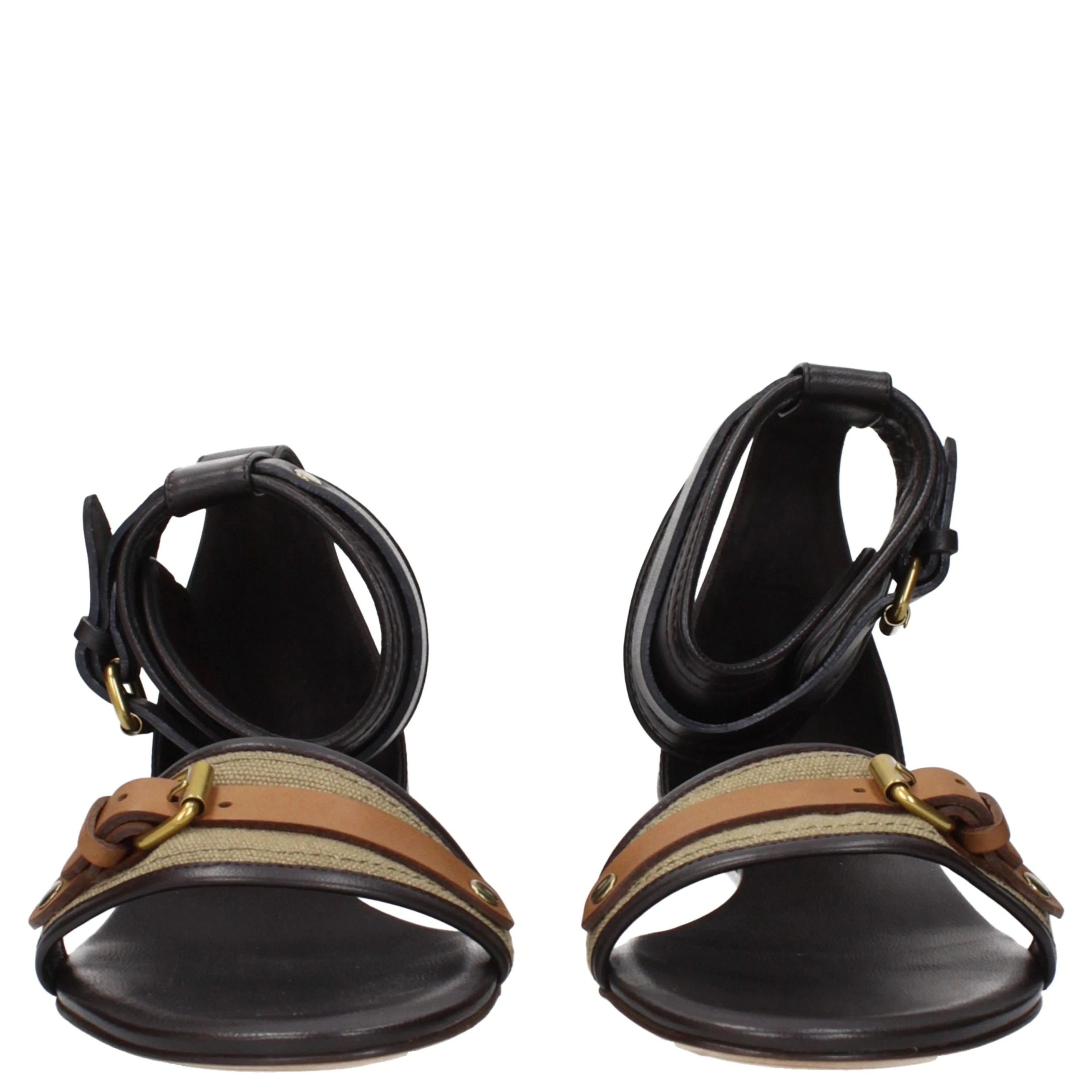Multicolor Fabric Flat Sandals