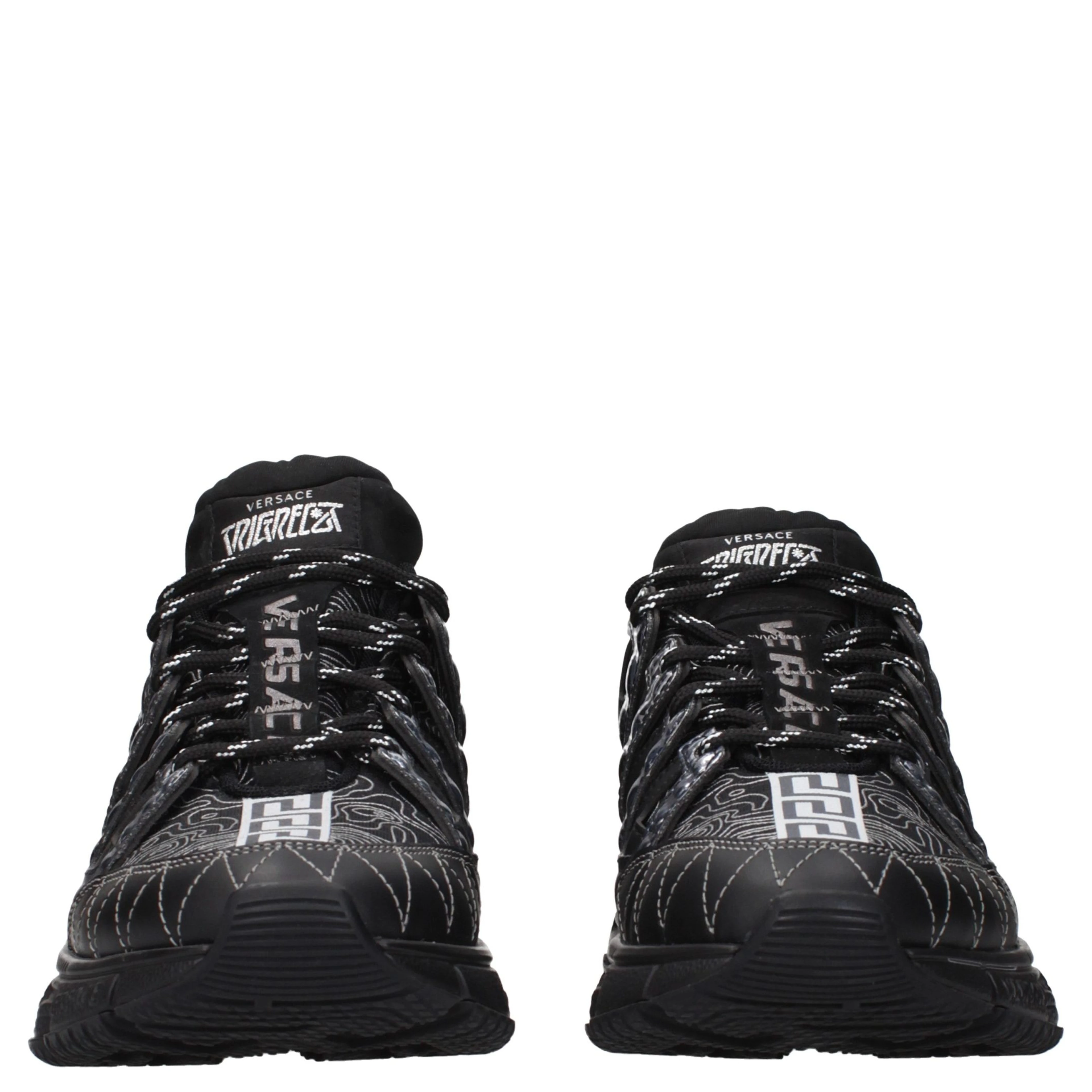 Black Fabric Athletic Sneakers