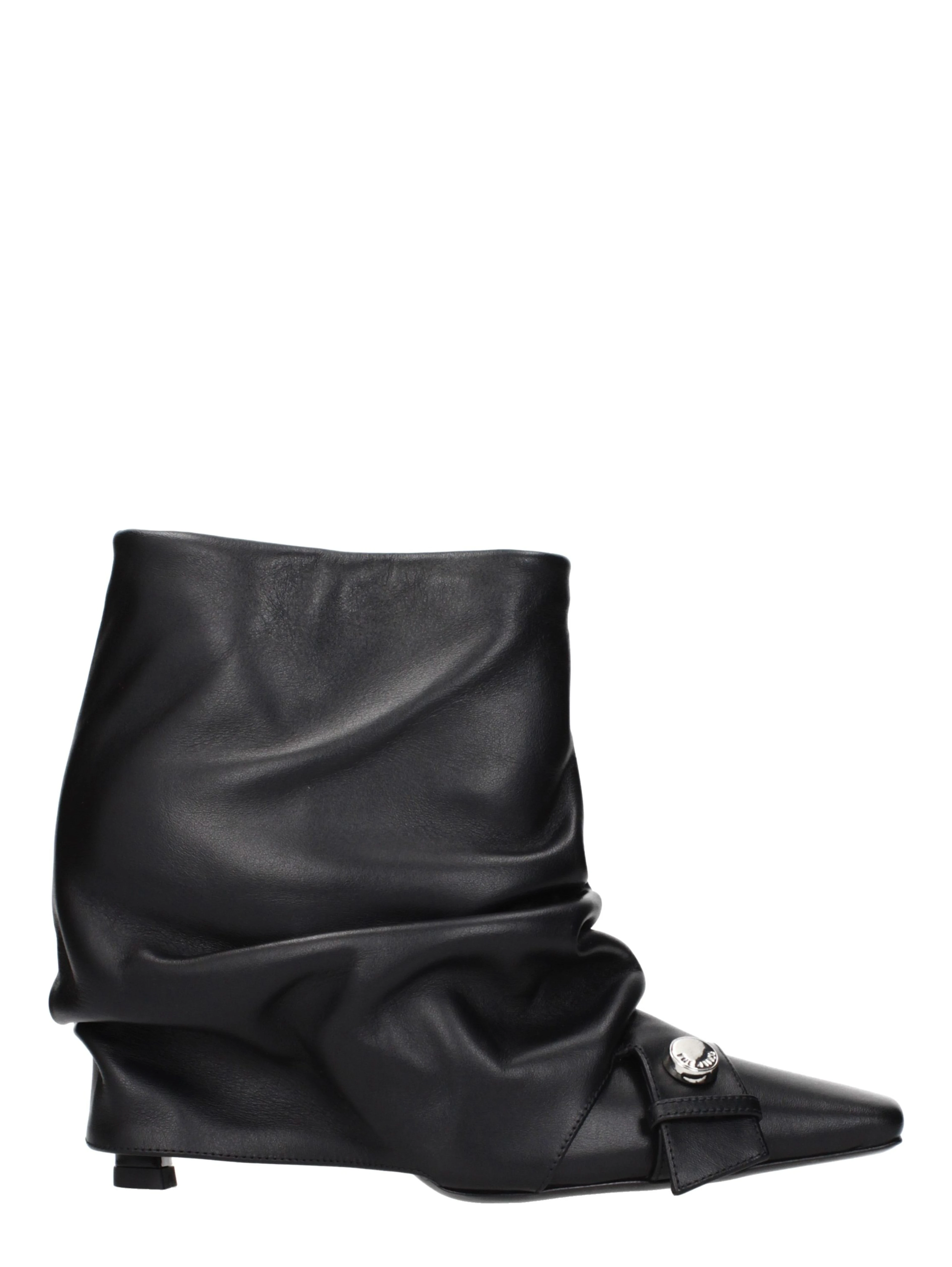 Black Leather Ankle Boots