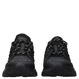 Black Fabric Athletic Sneakers