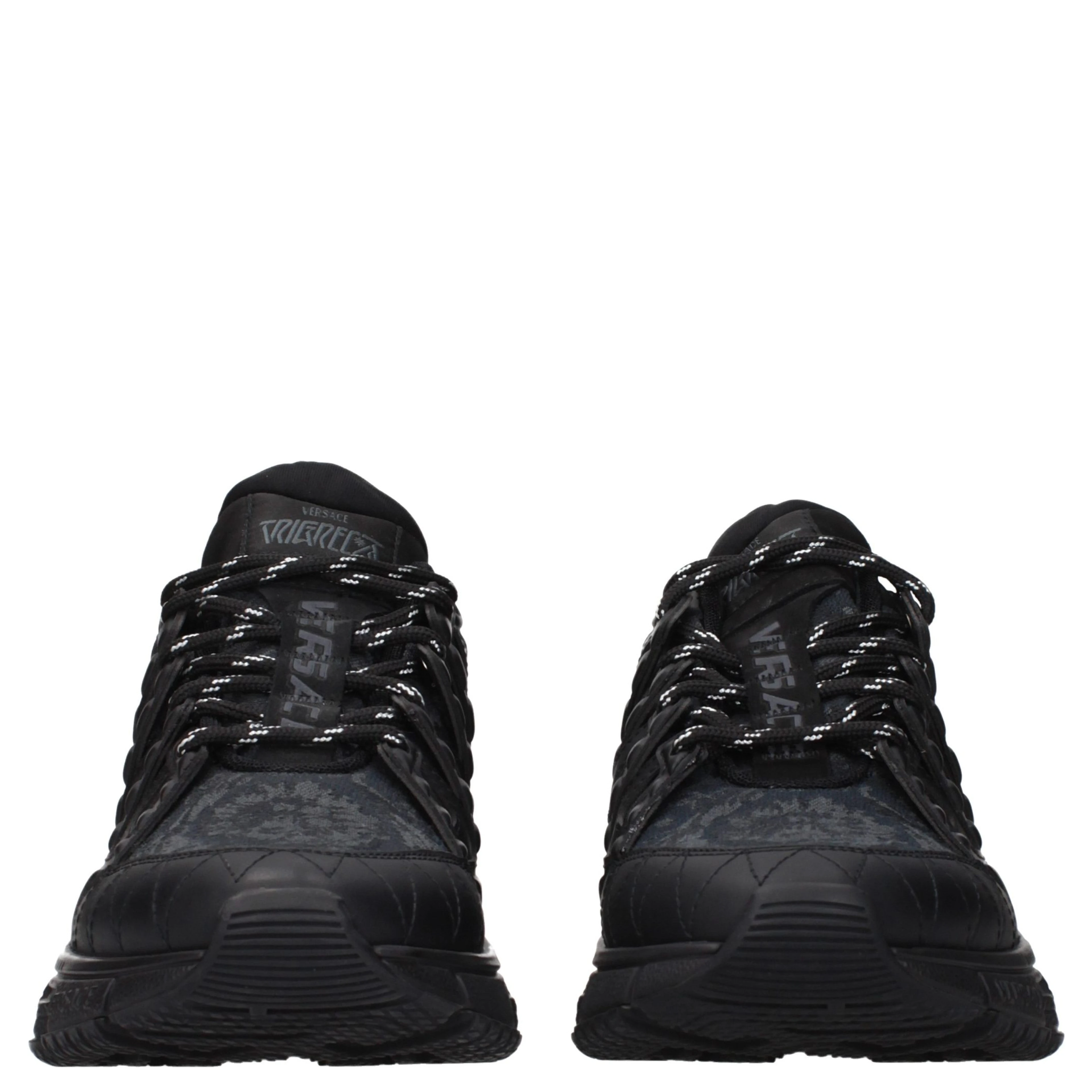 Black Fabric Athletic Sneakers