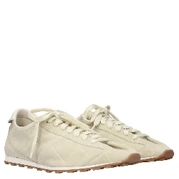 Beige Leather Sneakers