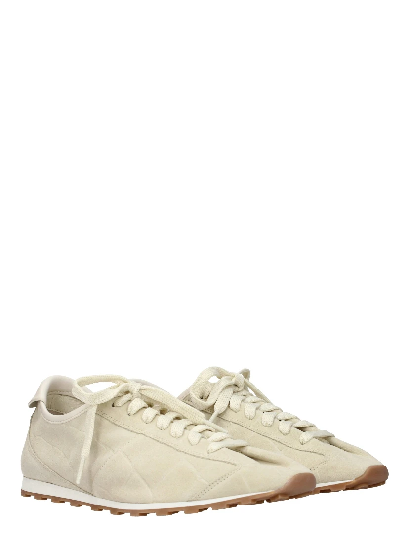 Beige Leather Sneakers
