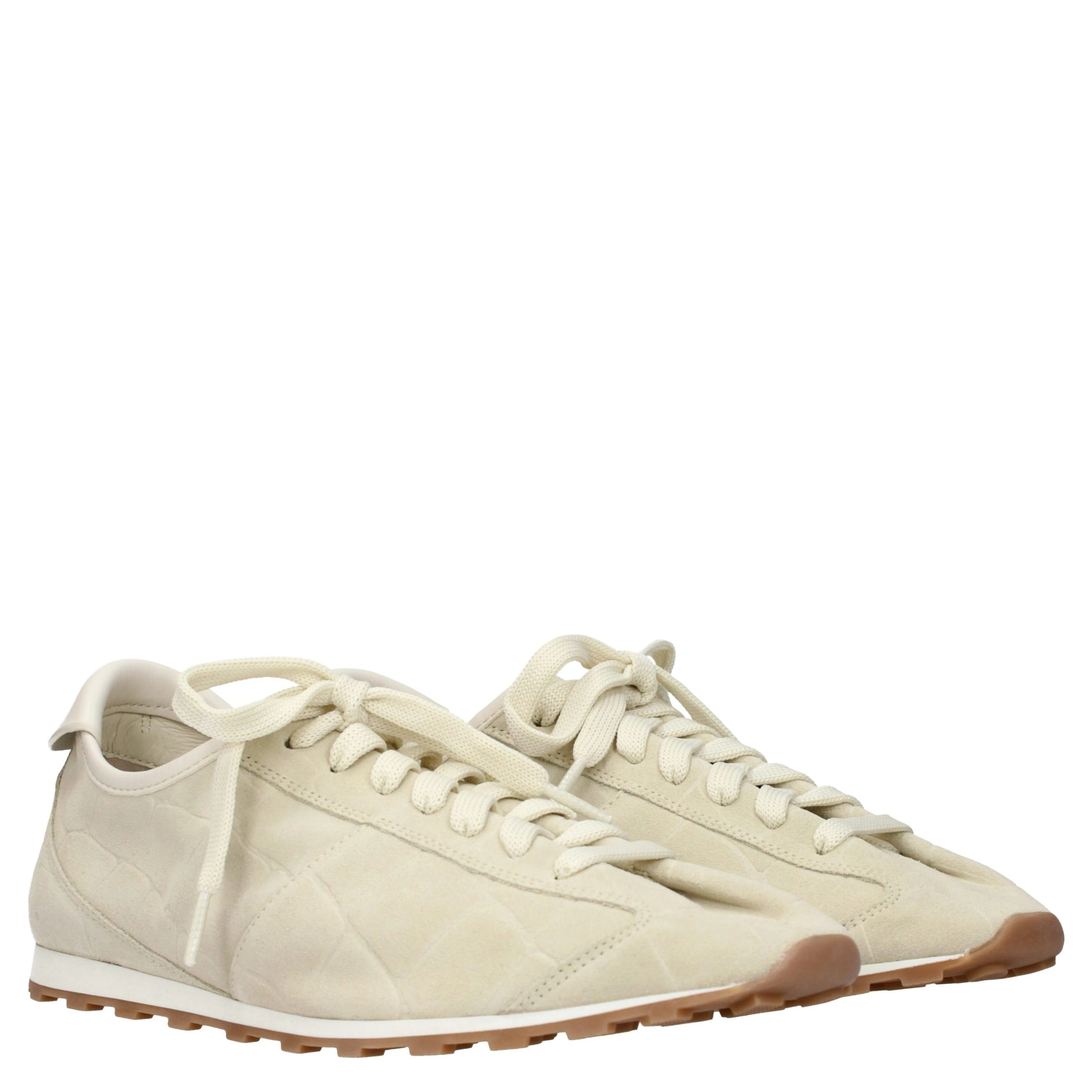 Beige Leather Sneakers