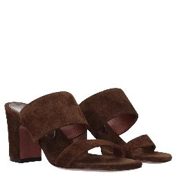 Brown Leather Platform Sandals