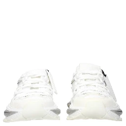 White Fabric Athletic Sneakers
