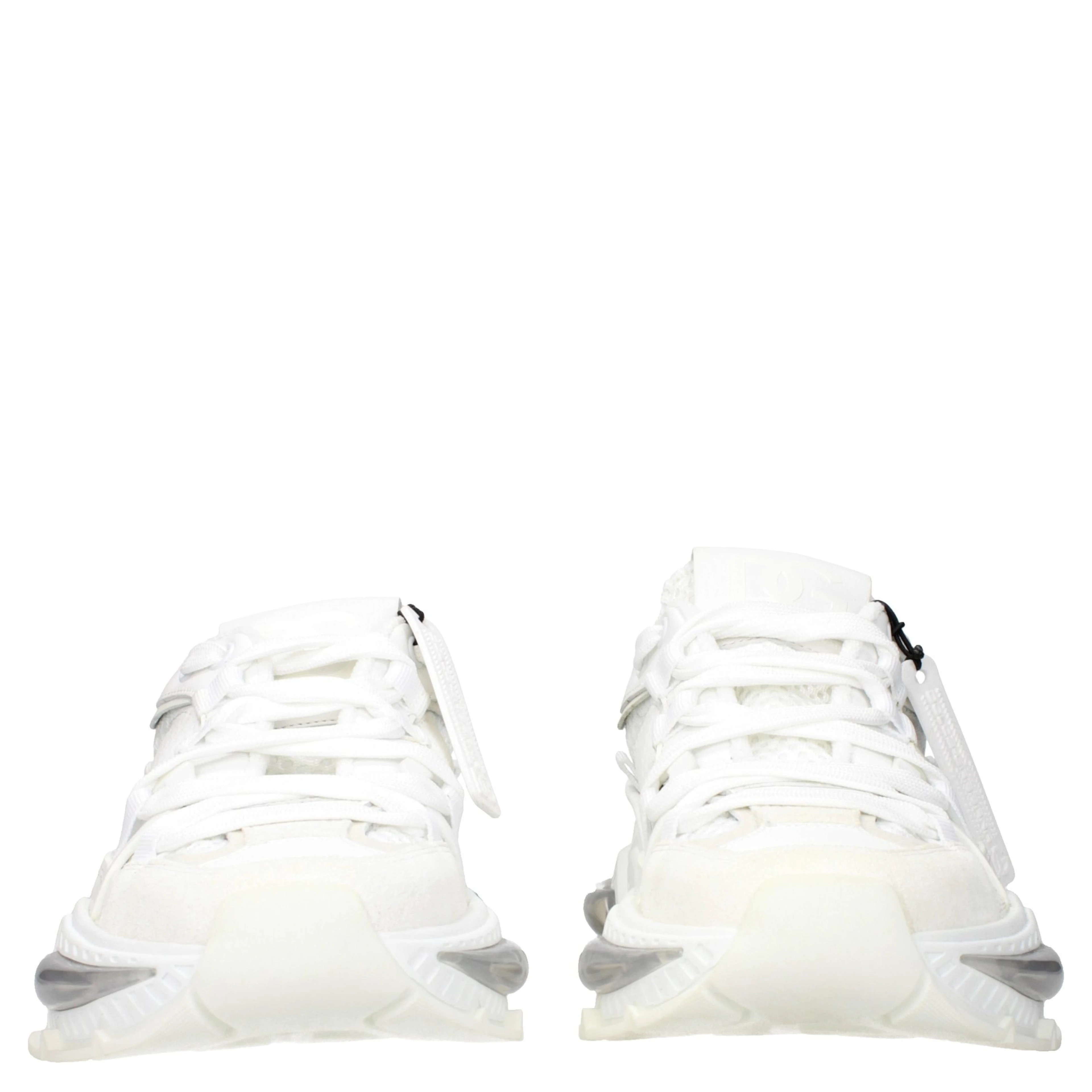 White Fabric Athletic Sneakers
