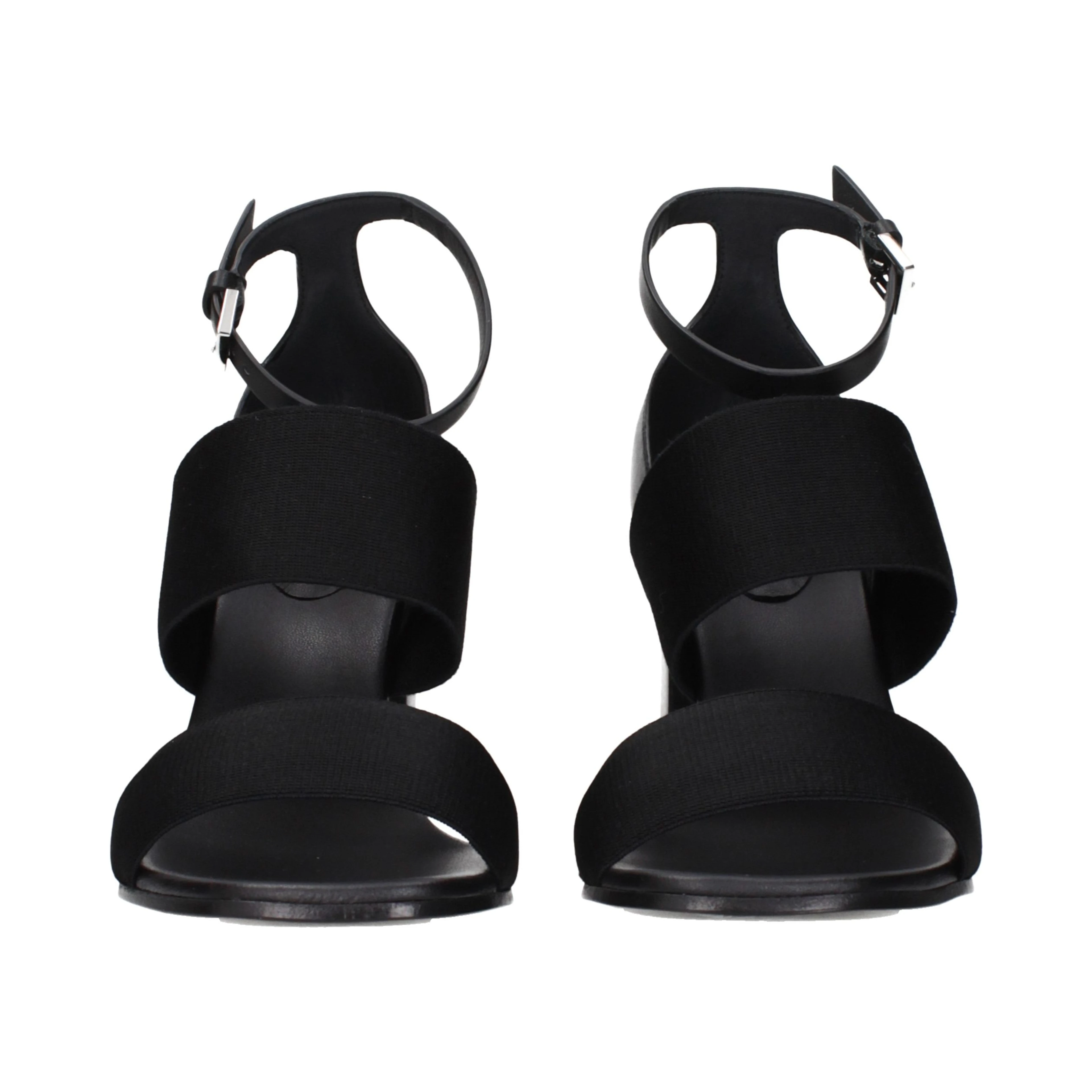 Black Fabric Platform Sandals