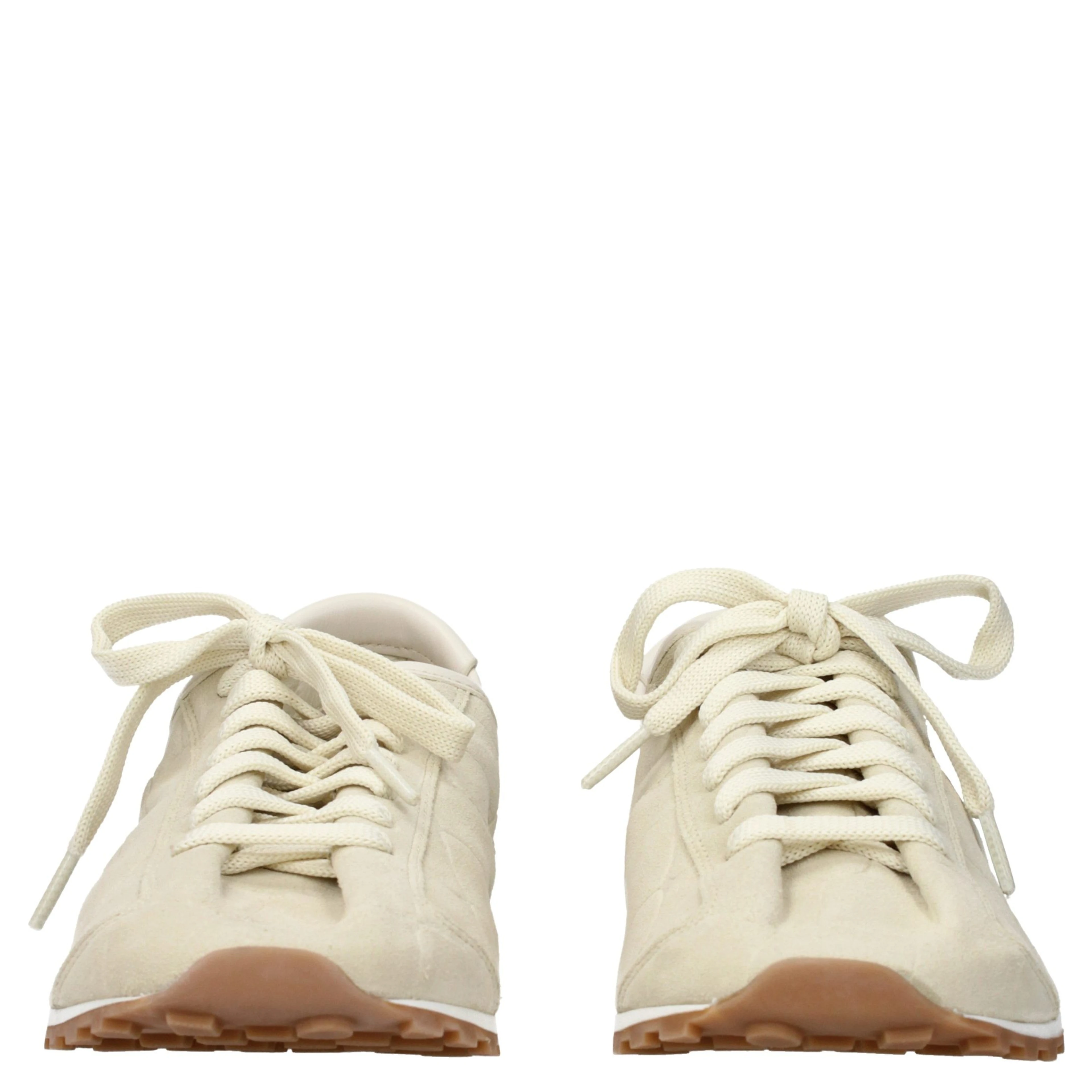 Beige Leather Sneakers