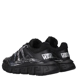 Black Fabric Athletic Sneakers