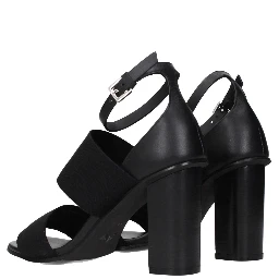 Black Fabric Platform Sandals