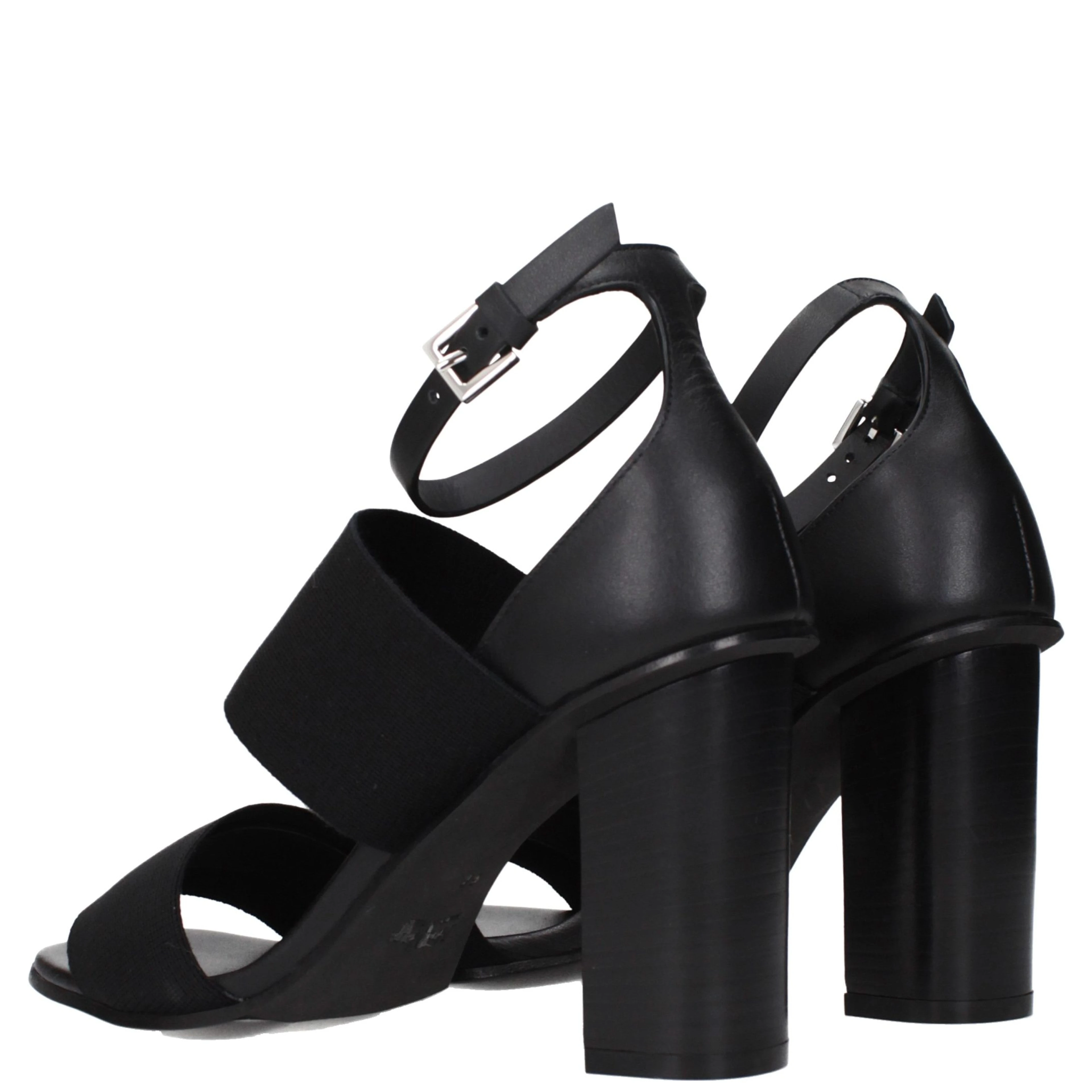 Black Fabric Platform Sandals