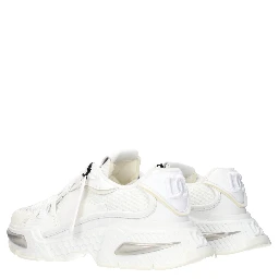 White Fabric Athletic Sneakers