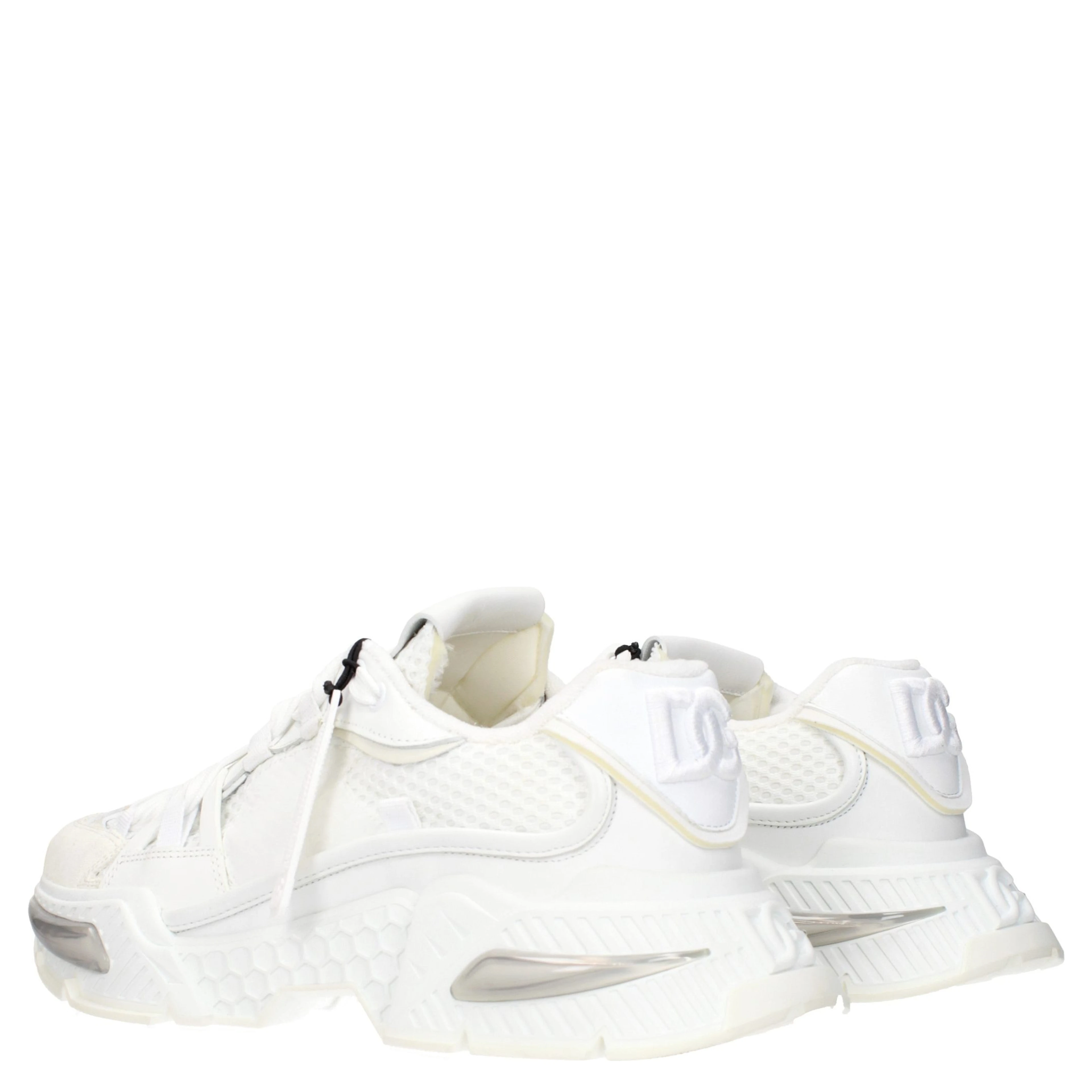 White Fabric Athletic Sneakers