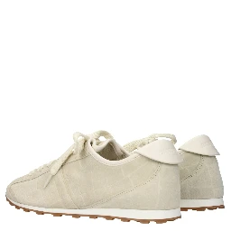 Beige Leather Sneakers