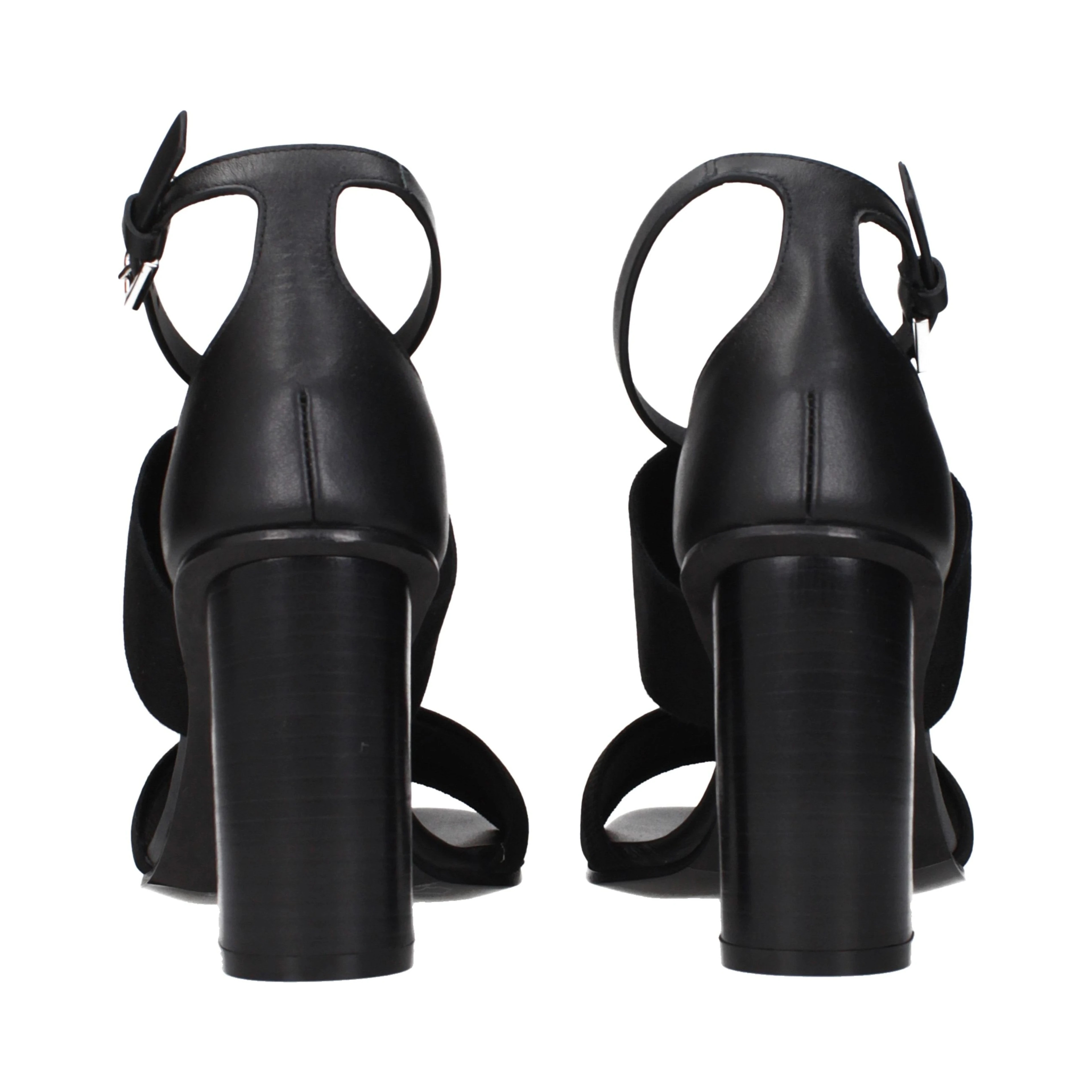 Black Fabric Platform Sandals